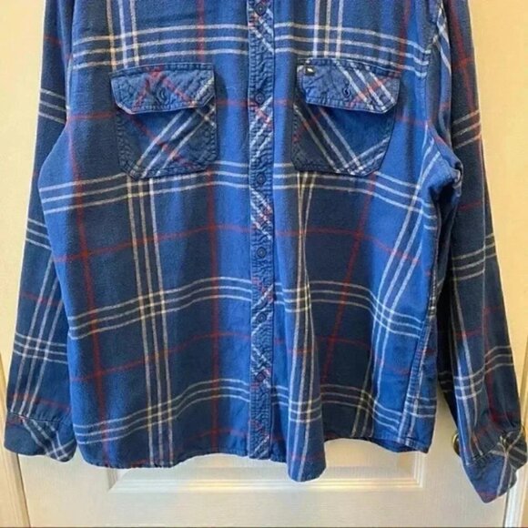 Tony Hawk Flannel Button Front Shirt Long Sleeves Blue Plaid Size XL - Picture 6 of 14